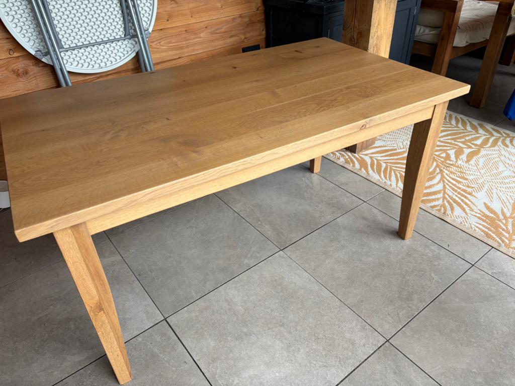 Eiken houten tafel, Ophalen, 200 cm of meer, 50 tot 100 cm, Zo goed als nieuw