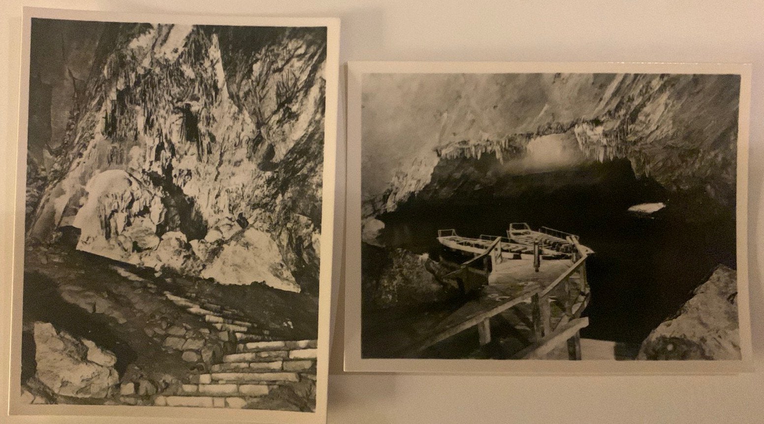 Oude foto plaatjes van de grotten van Han- sur- Lesse, Ophalen of Verzenden, 1940 tot 1960, Zo goed als nieuw, Overige onderwerpen