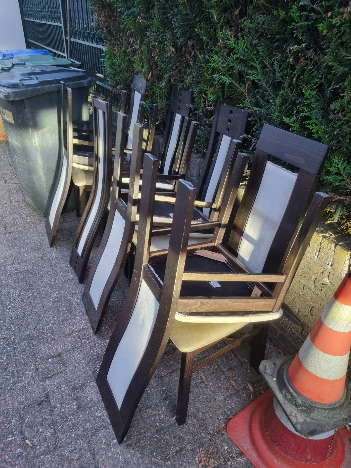 Houten eettafel stoelen (8x), Huis en Inrichting, Ophalen, Gebruikt