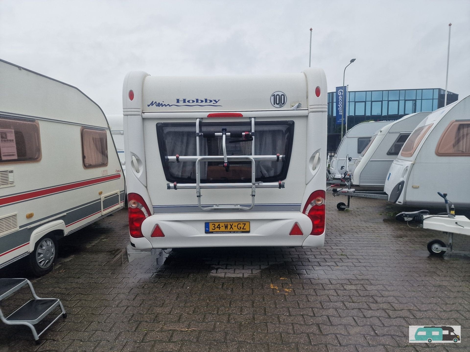 Hobby la vita 455 UF 2009 mover, luifel (bj 2009), Hobby, Reservewiel, Bedrijf, Tot en met 4