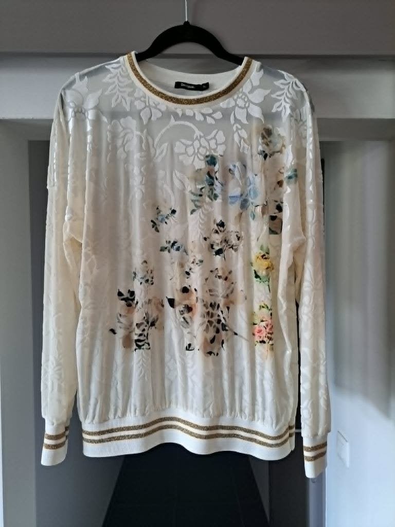 Desigual, dunne sweater met print, XL, Kleding | Dames, Truien en Vesten, Meerkleurig, Maat 46/48 (XL) of groter, Ophalen of Verzenden