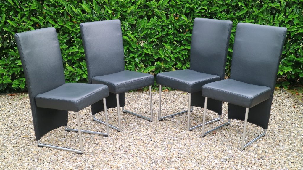 Rolf Benz leren stoelen. Model 7400., Huis en Inrichting, Ophalen, Zwart, Leer, Zo goed als nieuw