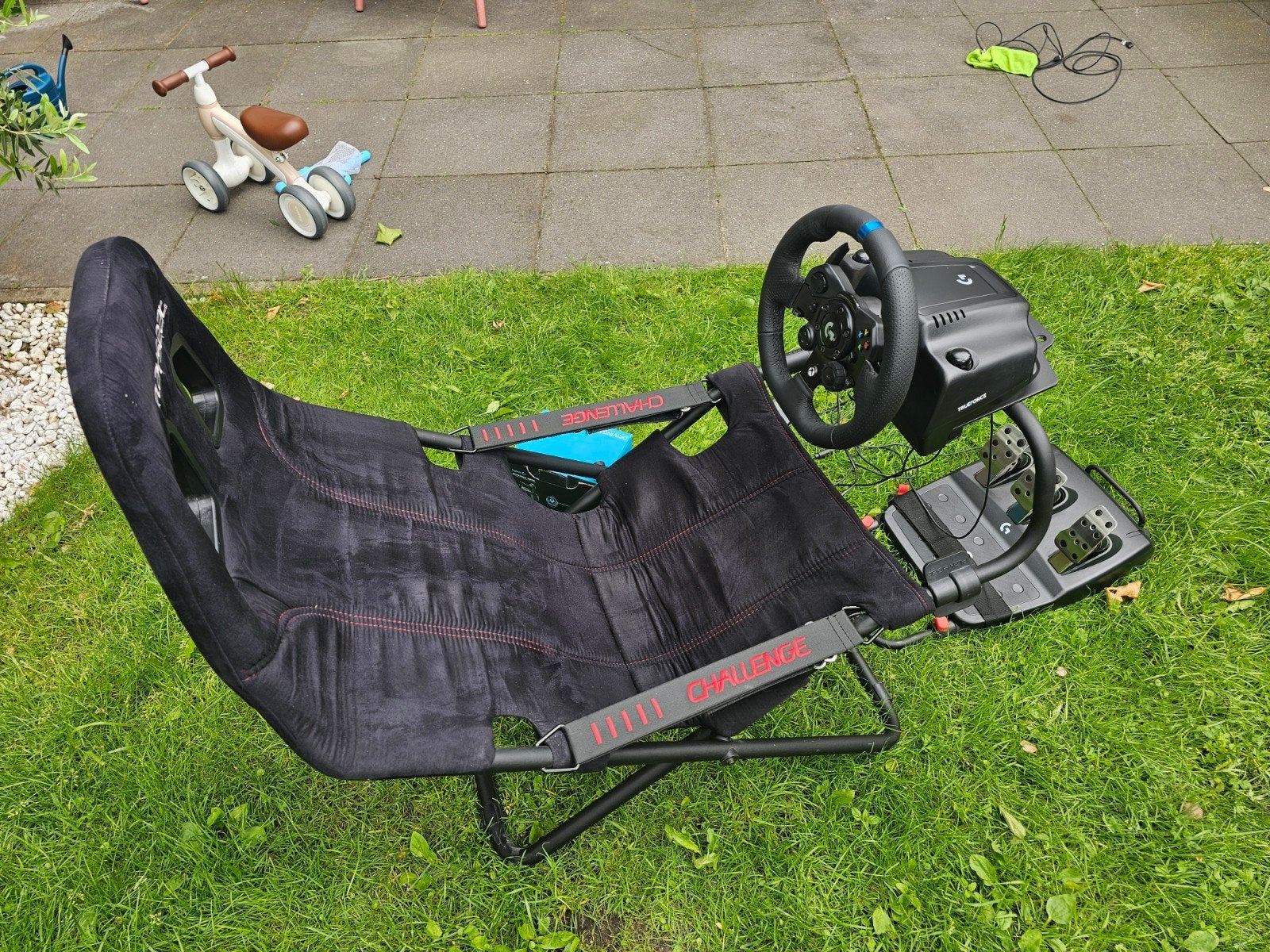 Logitech G923 Xbox stuur/pedalen en playseat, Ophalen, Racestoel, Xbox, Force feedback