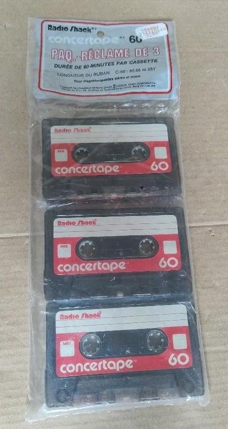 3 new old stock cassettes van Radio Shack jaren '80, Cd's en Dvd's, Cassettebandjes, 2 t/m 25 bandjes, Overige genres, Ophalen of Verzenden