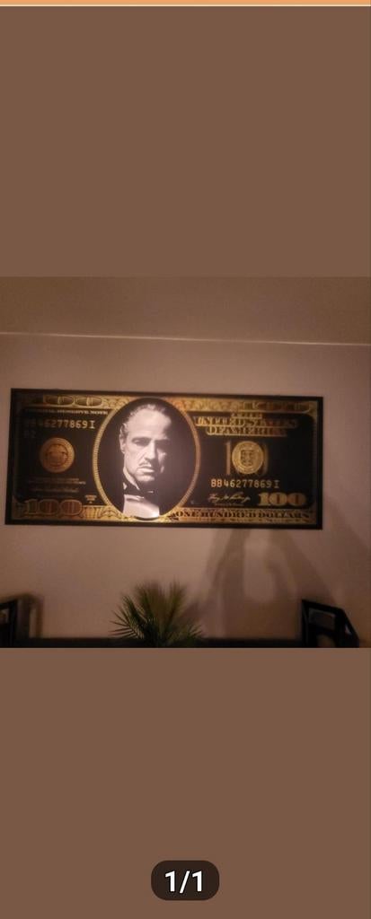 Schilderij The Godfather 100 dollar biljet, Huis en Inrichting, Woonaccessoires | Schilderijen, Tekeningen en Foto's, Ophalen