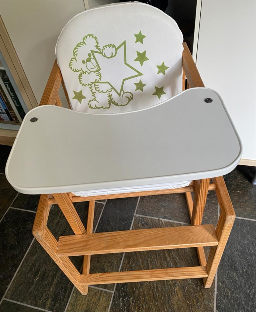 Houten (kubus) kinderstoel met afneembaar eetblad, Ophalen, Gebruikt, Overige typen, Afneembaar eetblad