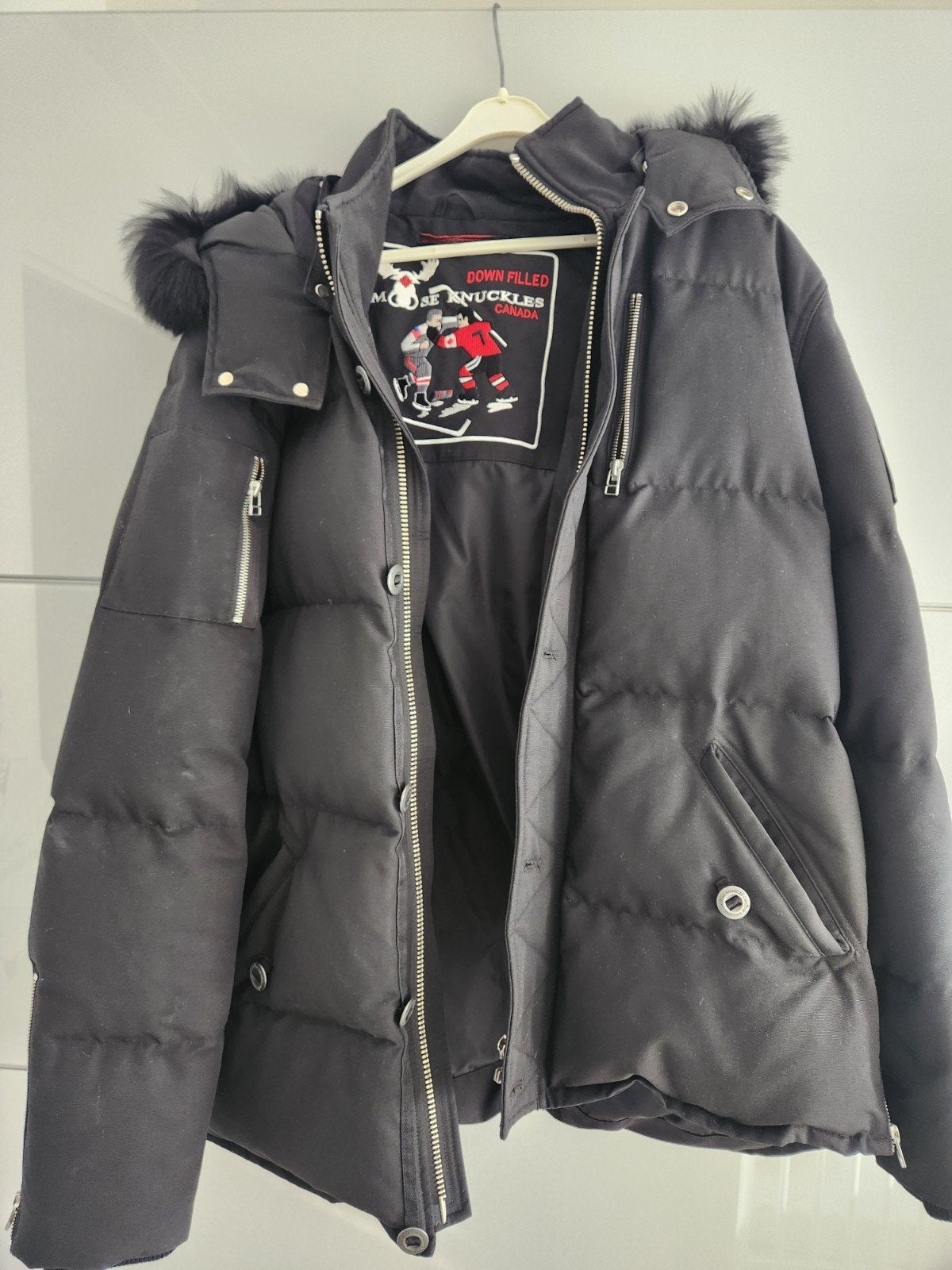 moose knuckles jas, Ophalen of Verzenden, Zo goed als nieuw, Maat 56/58 (XL), Zwart