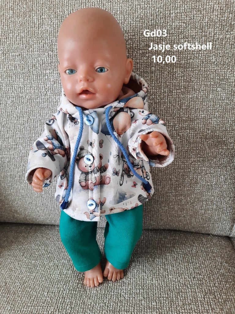 Poppenkleertjes baby born. Softshell jasje. Opbrengst KiKa., Kinderen en Baby's, Speelgoed | Poppen, Ophalen, Nieuw, Babypop