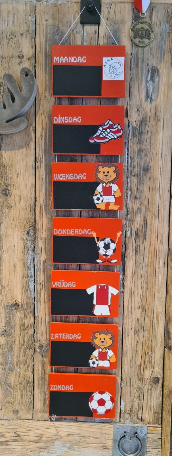 Ajax weekplanner / planbord, Hout, Gebruikt, Meerkleurig, Overige stijlen