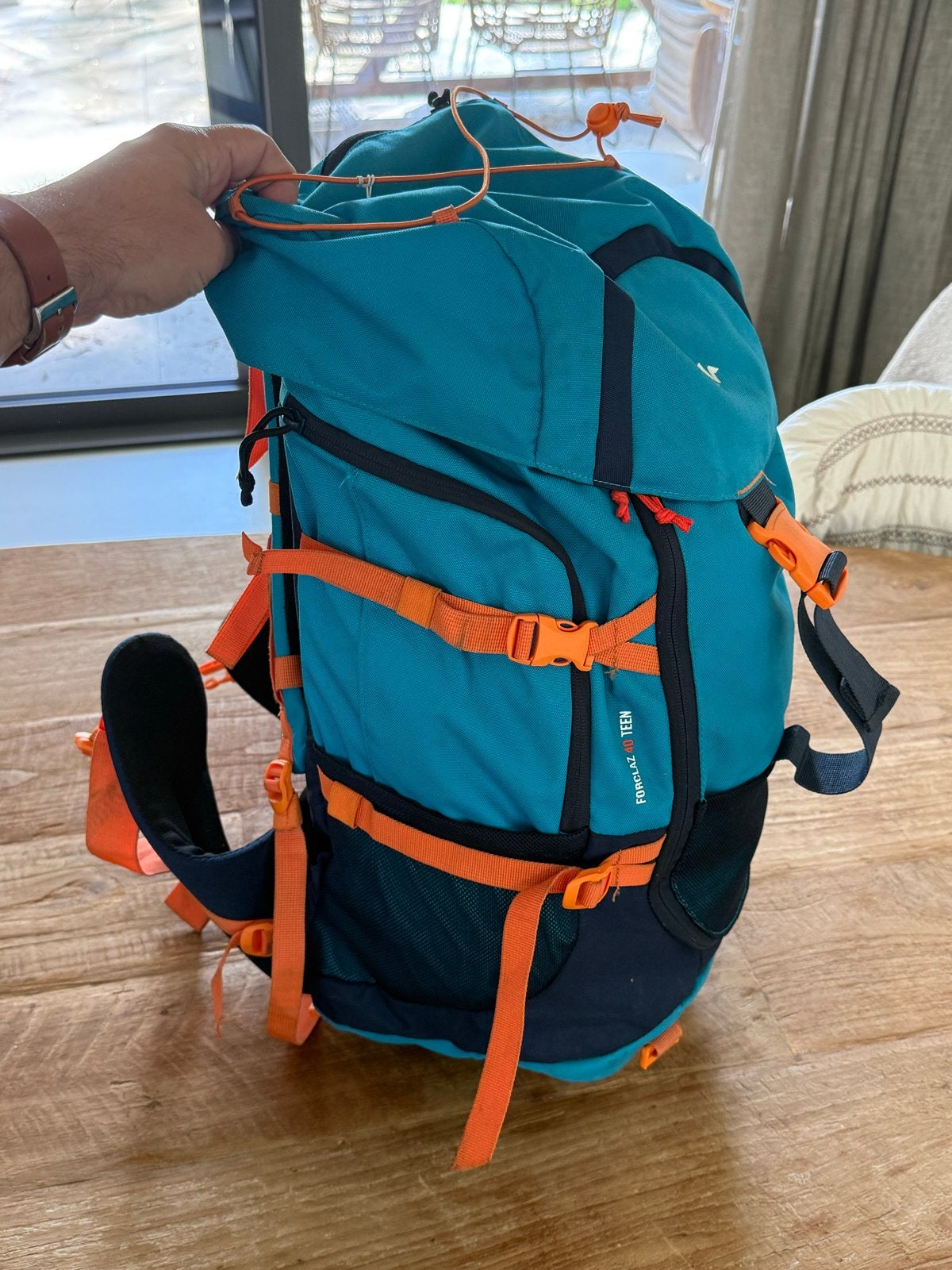 Quechua Forclaz 40 Teen - backpack (2 stuks) - Decathlon, 25 tot 40 cm, Ophalen of Verzenden, Zo goed als nieuw, Trekking