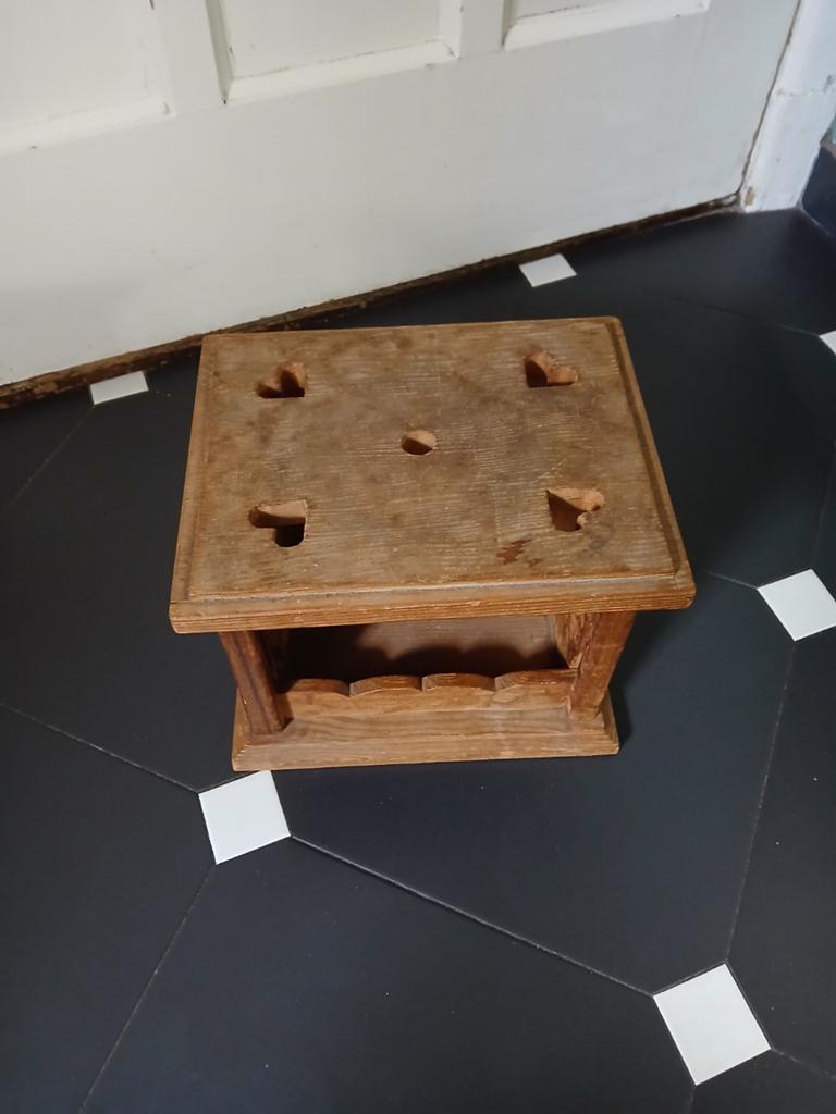 Vintage voetenstoof hout, Minder dan 50 cm, Gebruikt, 50 tot 100 cm, Ophalen of Verzenden
