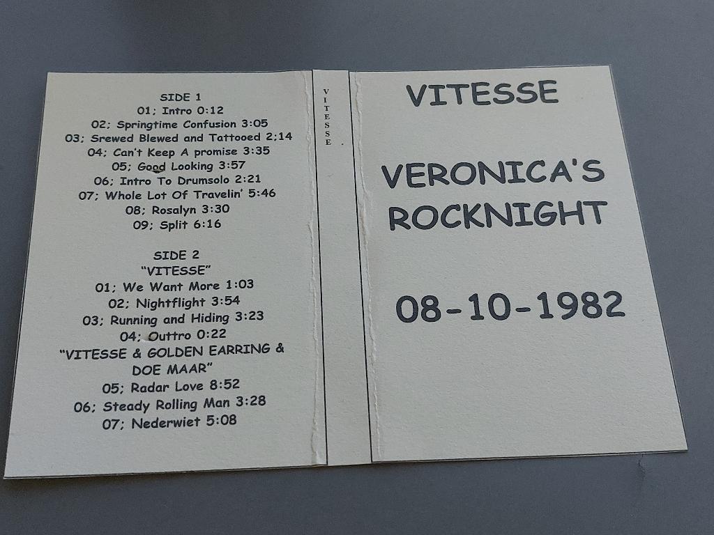 VITESSE - VERONICA'S POPNACHT 1982 (MC), Cd's en Dvd's, Cassettebandjes, Zo goed als nieuw, Origineel, Rock en Metal, 1 bandje