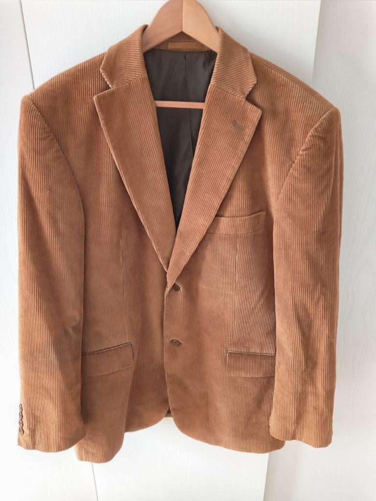 M/L mooi colbert/blazer okergeel grof rib merk Umano, Bruin, Maat 48/50 (M), Nieuw, Ophalen of Verzenden