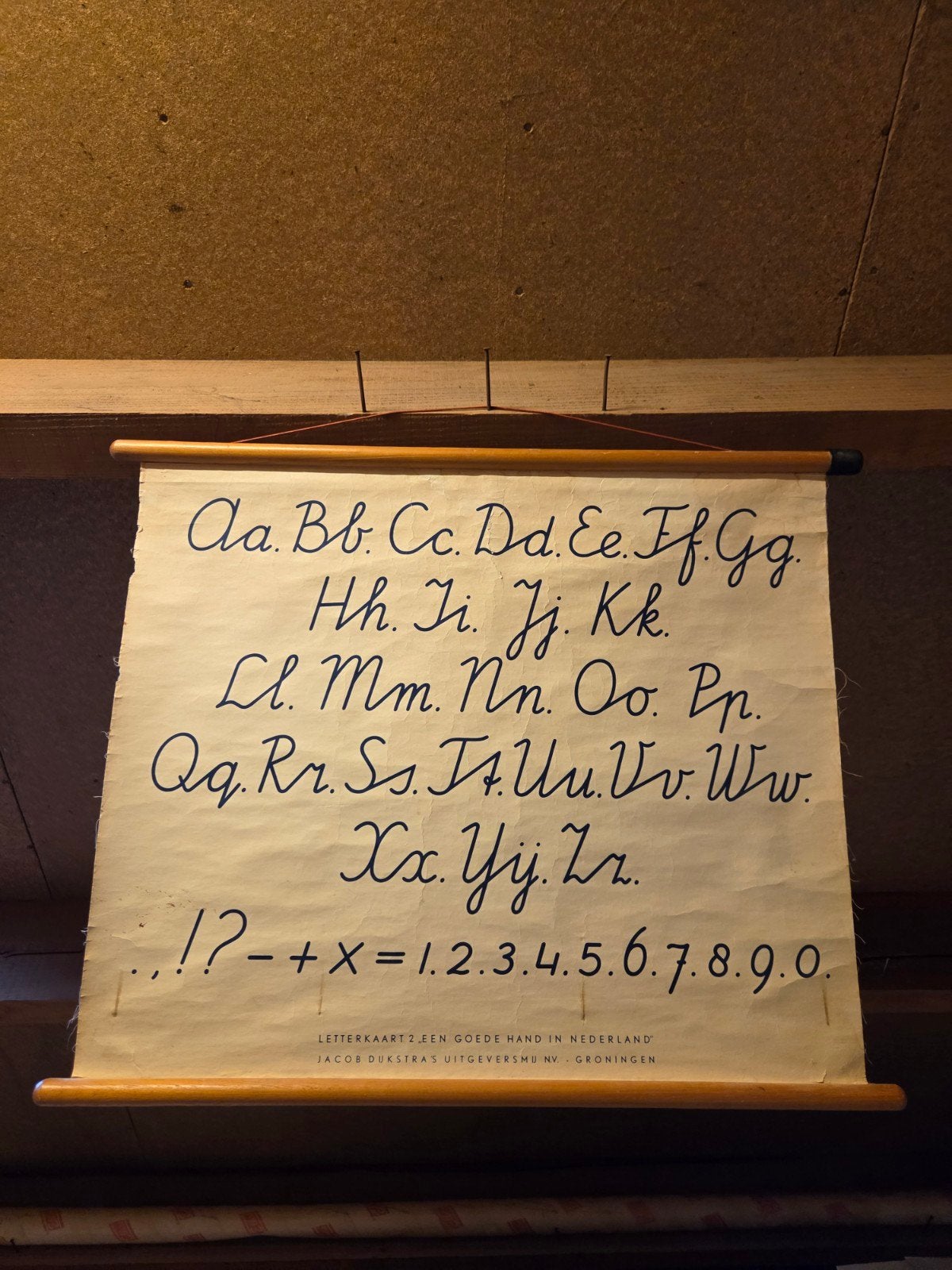 Vintage Schoolplaat Jacob Dijkstra's - Letterkaart, Ophalen, Overige thema's