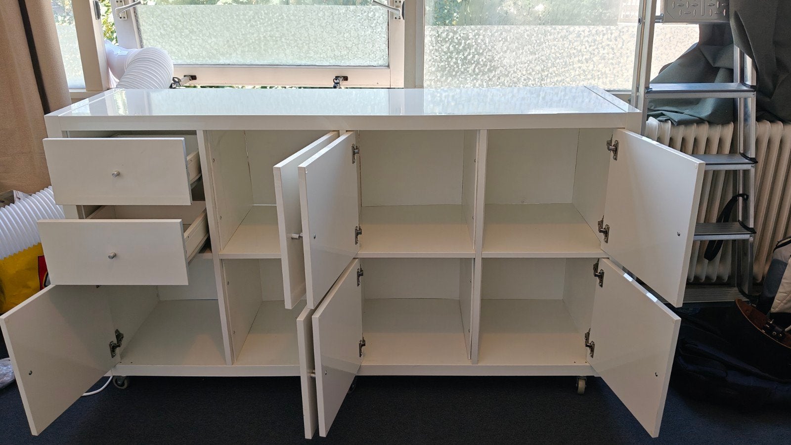 Ikea Kallax 2*4 met wieltjes, Ophalen, Gebruikt, 100 tot 150 cm, Minder dan 100 cm