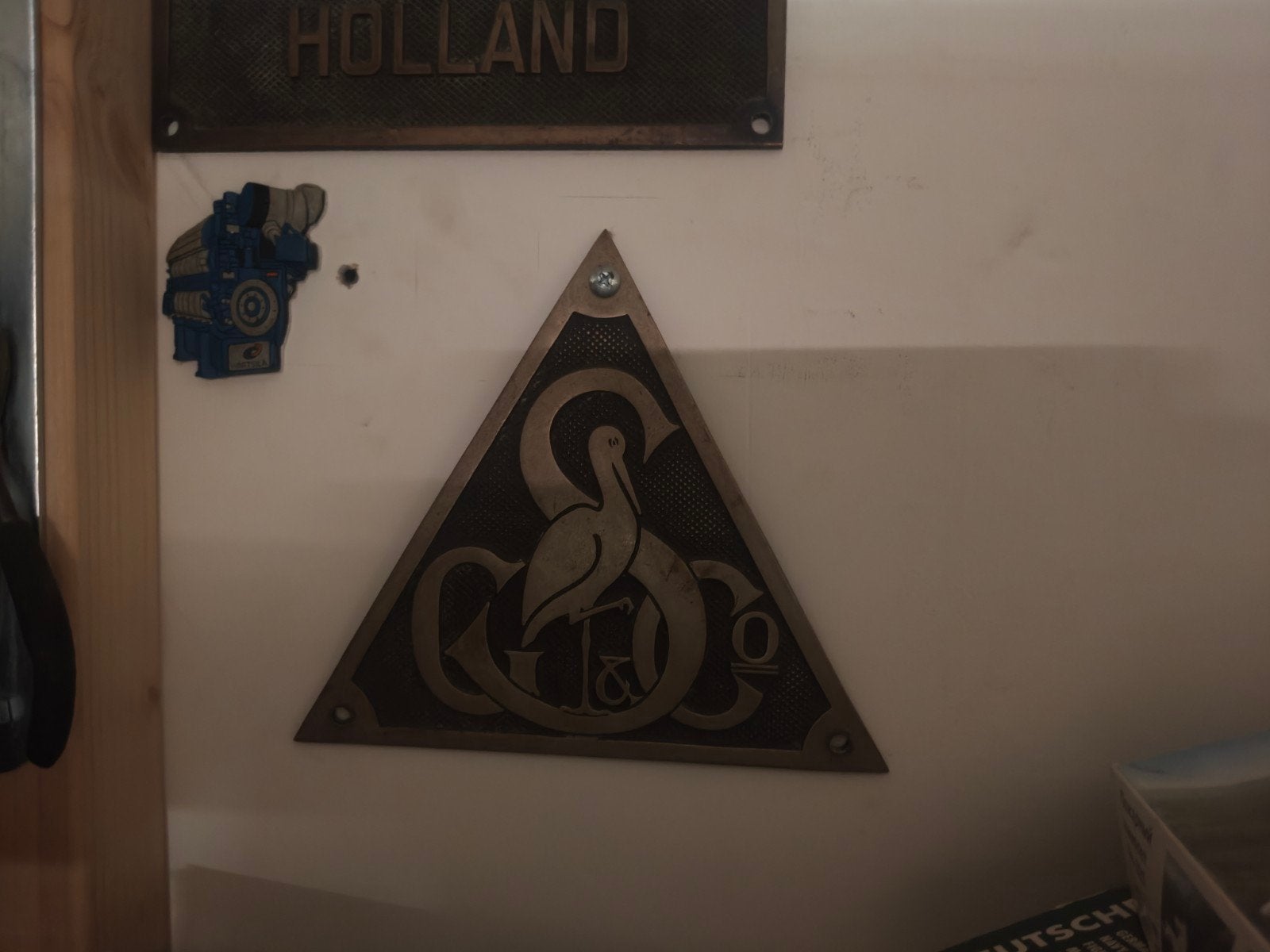 stork logo. kwam van een stoommachine af, Ophalen, Zo goed als nieuw, Motorboot, Overige typen