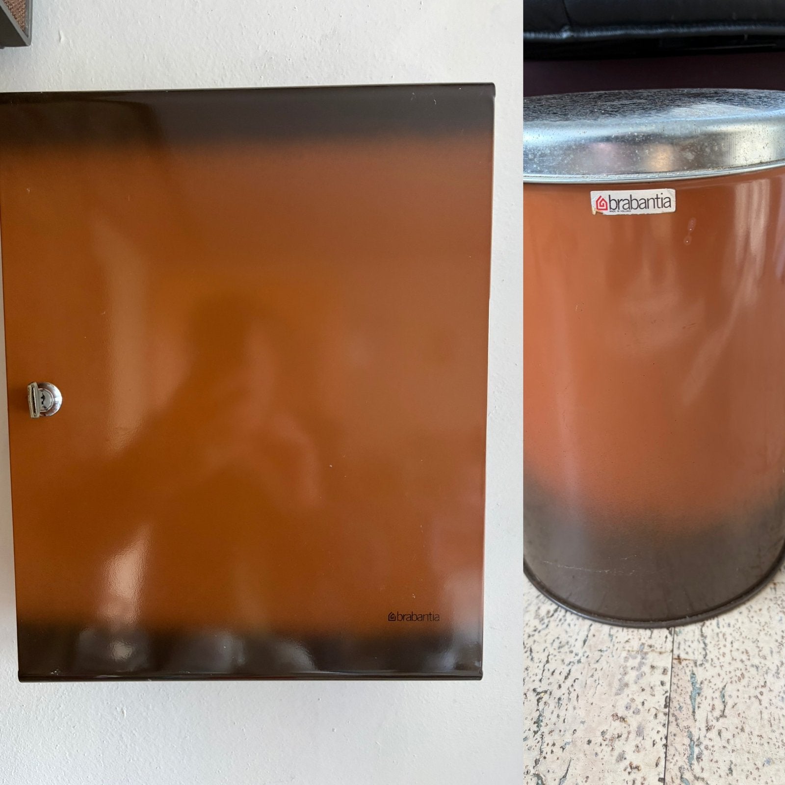 Vintage Brabantia Opbergkastje met slot en grote trommel, Ophalen