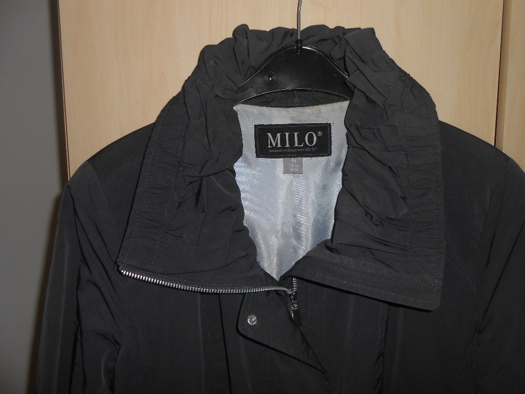Blauw/grijze tussenjas maat 46 van MILO, Blauw, Maat 46/48 (XL) of groter, Ophalen of Verzenden, Gedragen