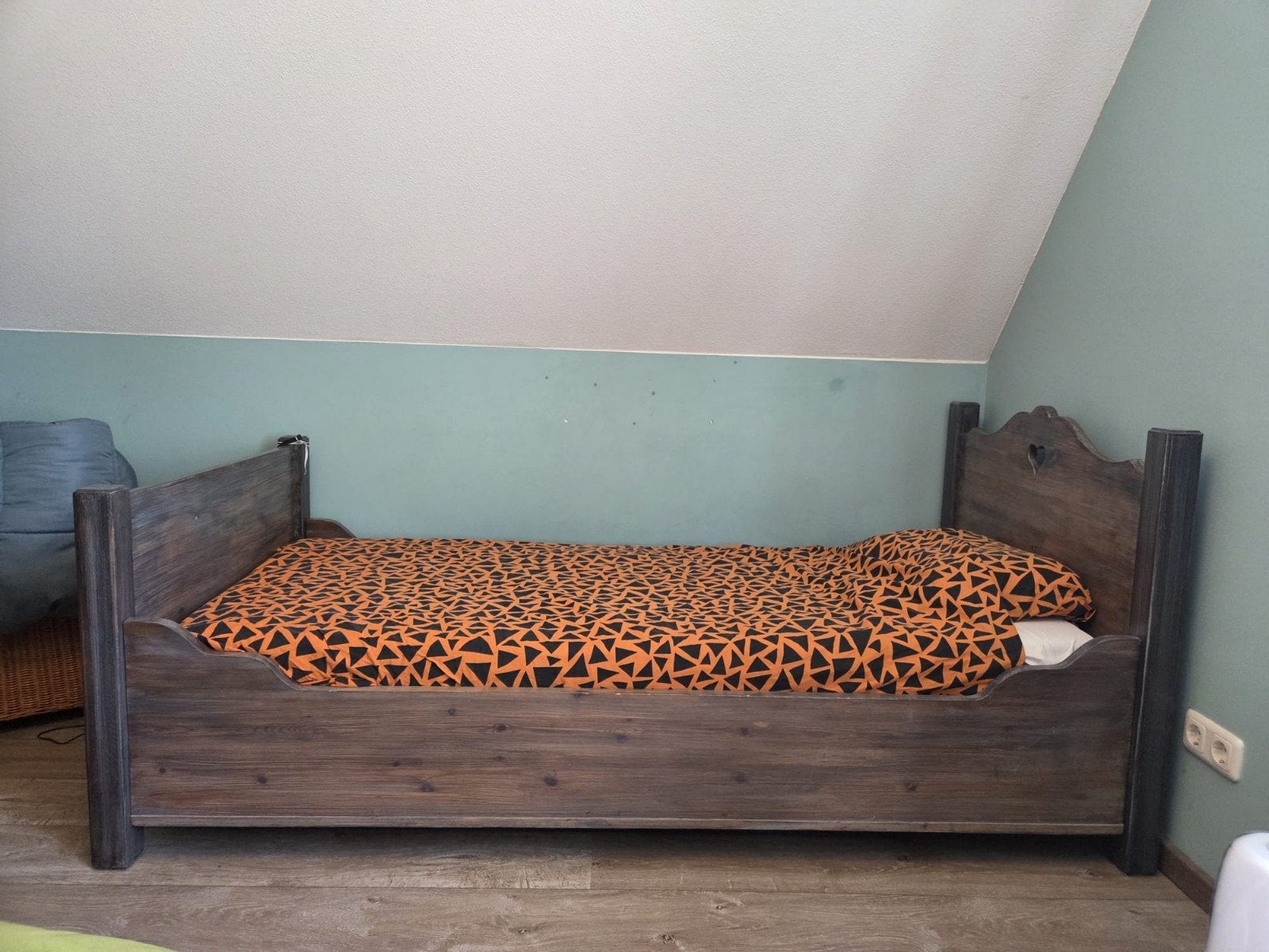 Houten Grenen Slaapkamer Set (Greywash) - Handwerk Timmerman, Ophalen, Gebruikt, Eenpersoons, Landelijk, Ambachtelijk, Greywash