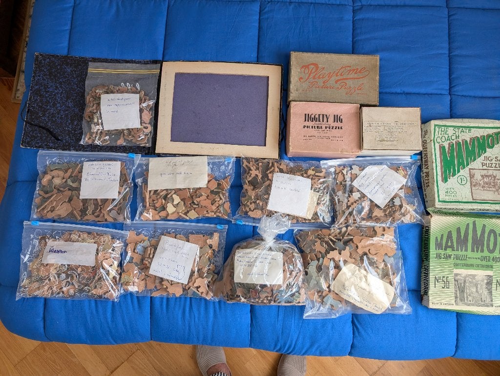 oude houten legpuzzels uit de jaren 20/30, Ophalen of Verzenden, Minder dan 500 stukjes, Gebruikt, Legpuzzel