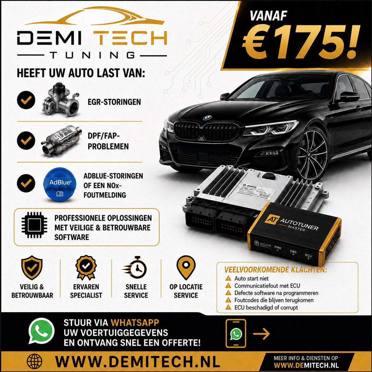 EGR, DPF, AdBlue oplossingen, Ophalen