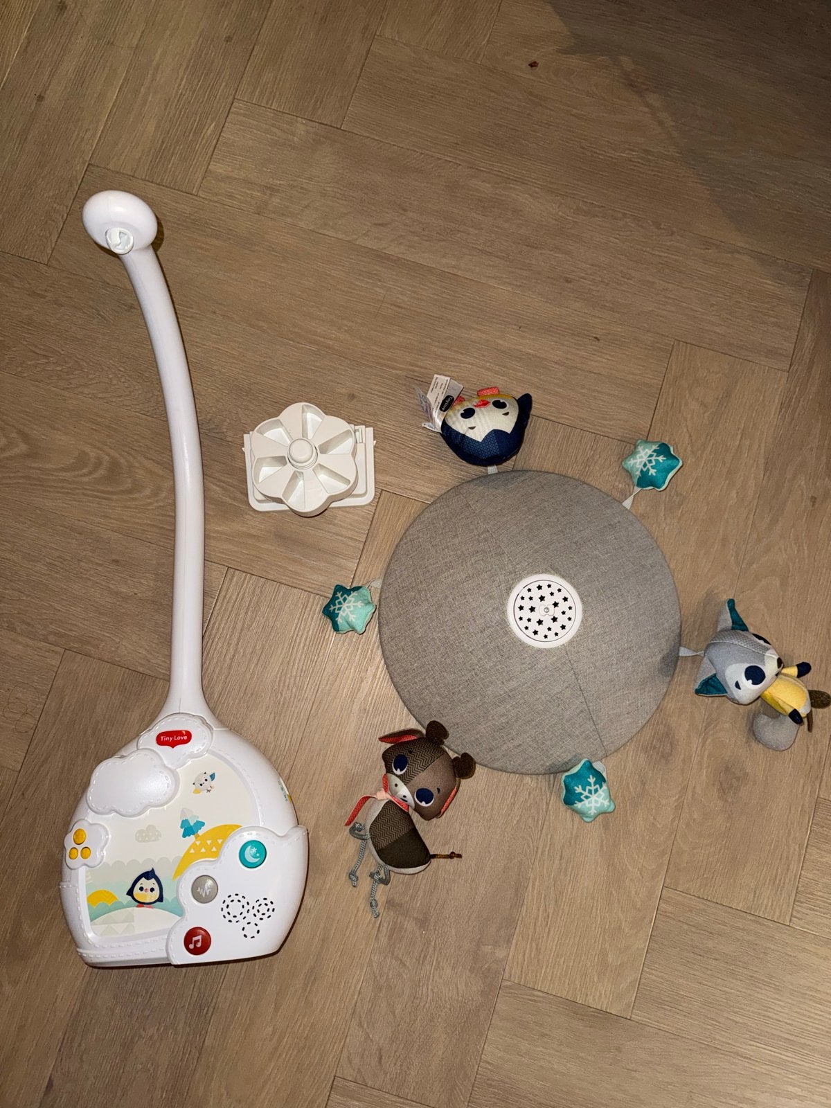 Tiny Love Muziek Mobiel met Projectie & Nachtlampje, Ophalen of Verzenden, Zo goed als nieuw, Mobiel, Met licht