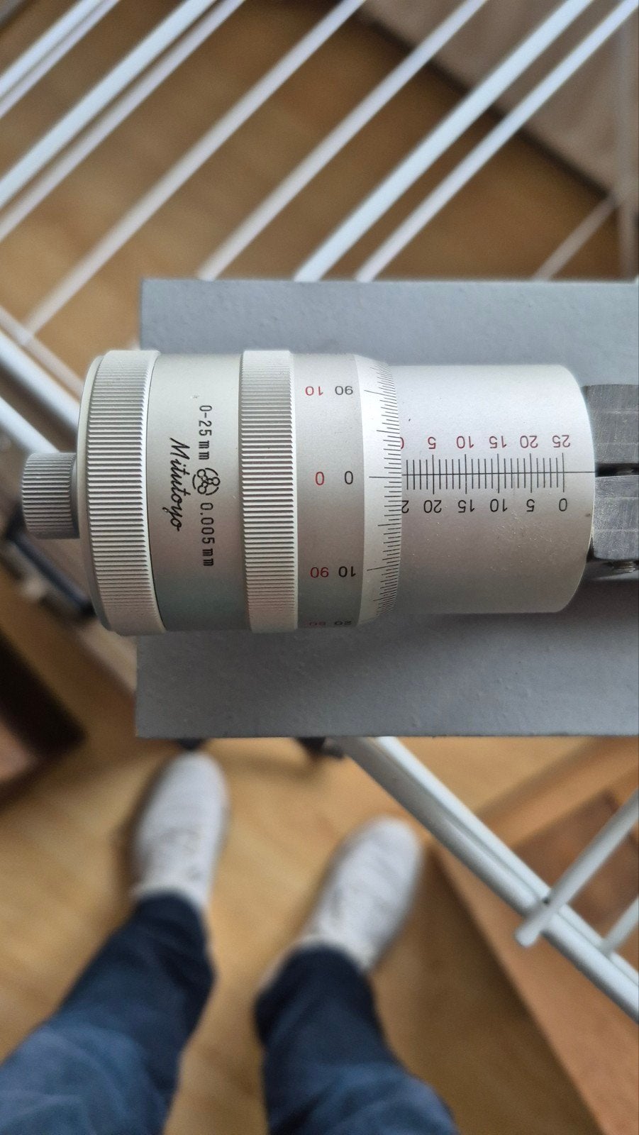 Mitutoyo Micrometer 0-25mm 0.005mm - Precisie Meetinstrument, Doe-het-zelf en Verbouw, Ophalen, Gebruikt, Afstand