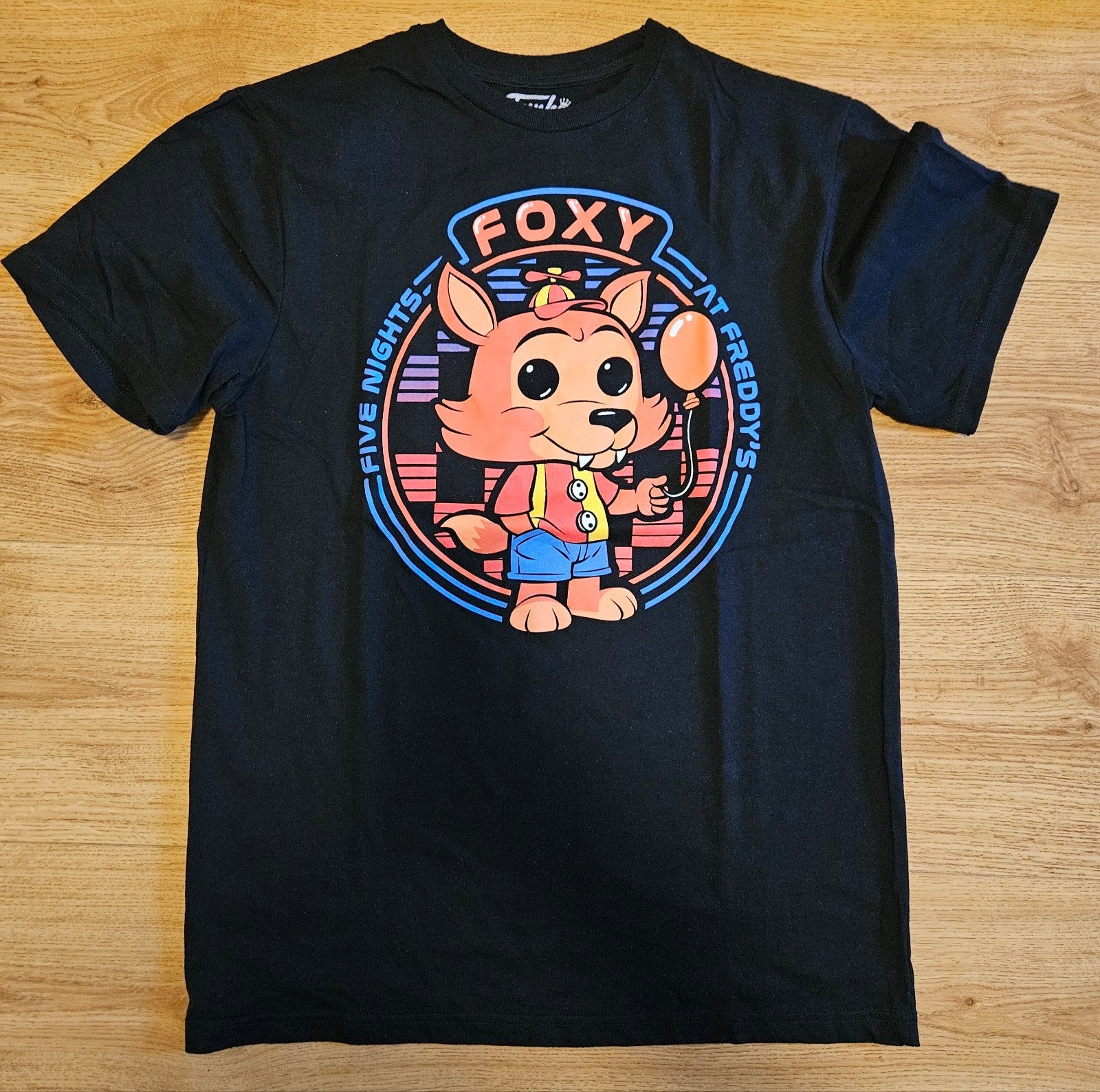 SHIRT VAN FIVE NIGHTS AT FREDDY'S FOXY MAAT S, Ophalen of Verzenden, Zo goed als nieuw, Zwart