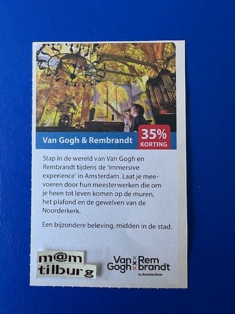 Van Gogh & Rembrandt 35% korting tot 1-7-2027, Tickets en Kaartjes, Drie personen of meer, Kortingskaart