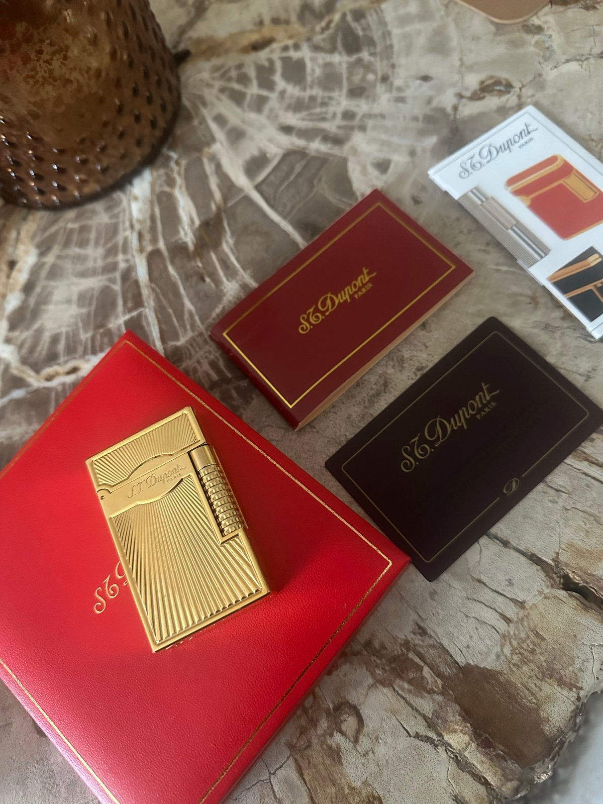 Luxe S.T. Dupont Aansteker Goudkleurig origineel, Verzamelen, Rookartikelen, Aanstekers en Luciferdoosjes, Ophalen of Verzenden