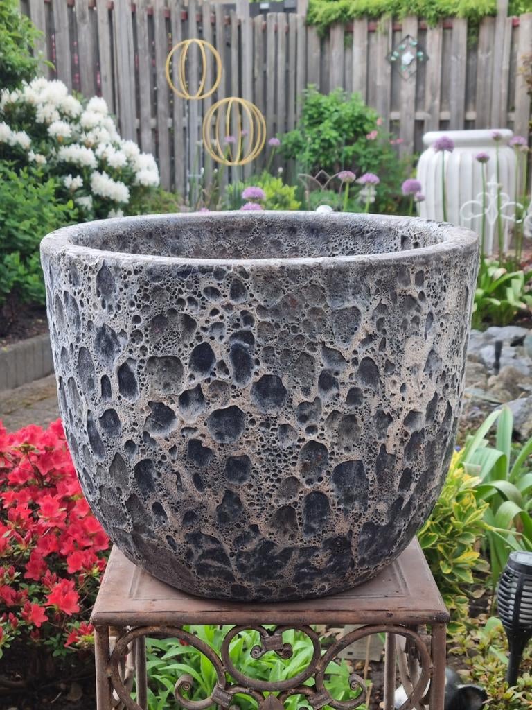 Plantenbak  38 cm, Tuin en Terras, Ophalen, Steen, Minder dan 60 cm, Rond