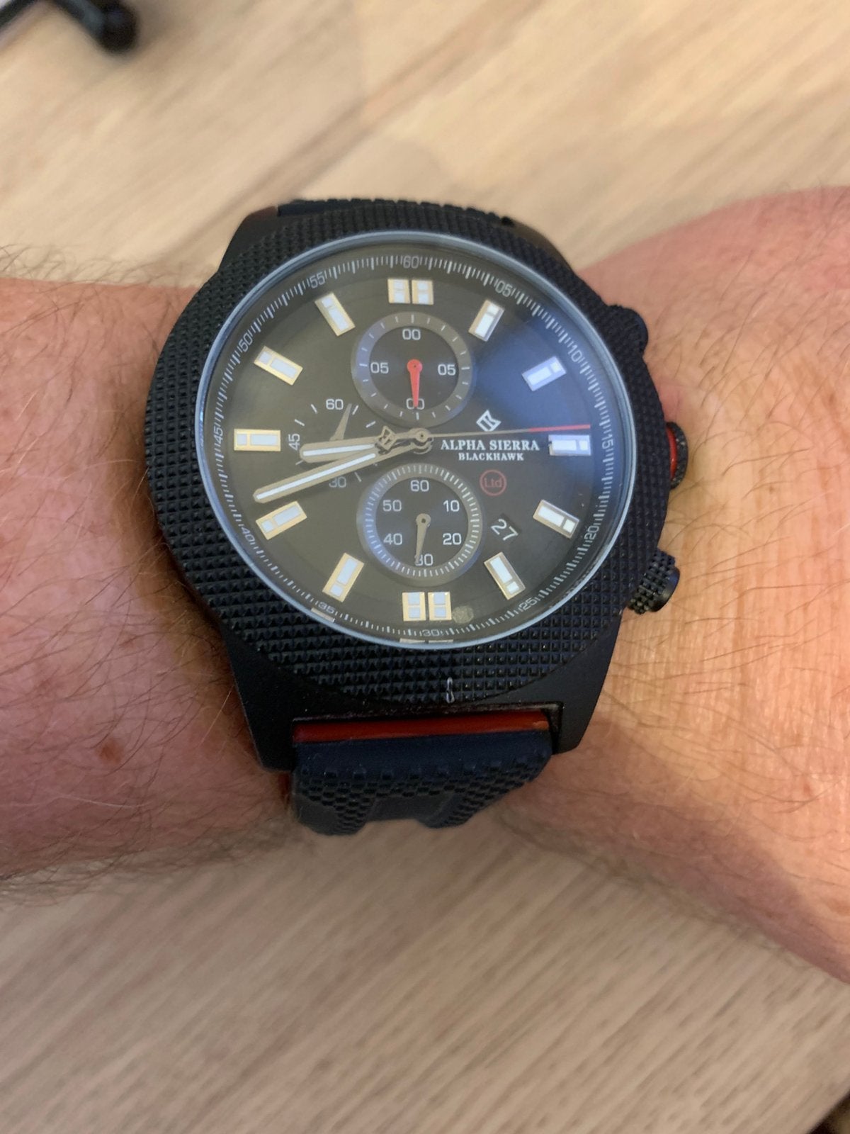 Heren horloge Alpha sierra, Ophalen of Verzenden, Zo goed als nieuw, Staal, Overige merken