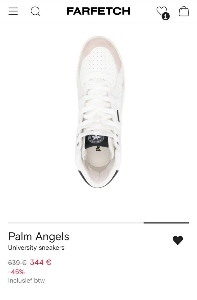 Palm Angels High-Top University Schoenen., Kleding | Heren, Schoenen, Wit, Nieuw, Ophalen of Verzenden, Sneakers of Gympen