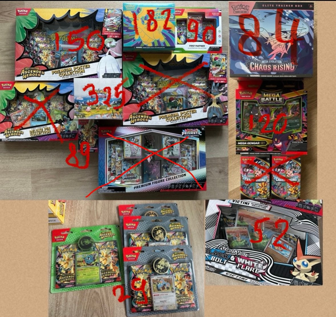 ️Ascended heroes + Chaos Rising + Prismatic evolutions️, Ophalen of Verzenden, Nieuw, Boosterbox, Foil