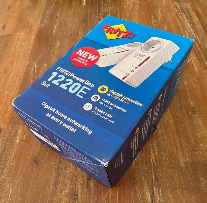 AVM FRITZ!Powerline 1220E Set (2-pack), Ophalen of Verzenden, Gebruikt