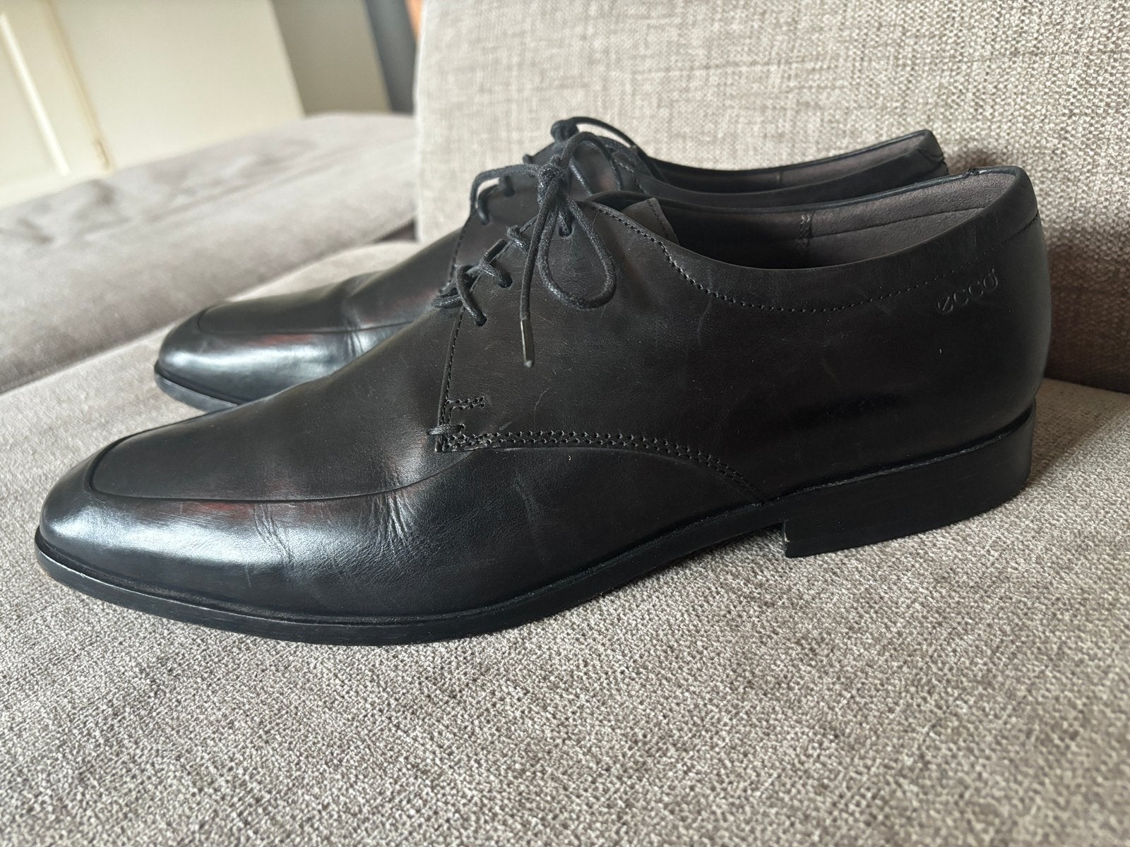 Ecco Dacono nette herenschoenen zwart mt43 Leer izgs, Zwart, Ophalen of Verzenden, Zo goed als nieuw, Veterschoenen