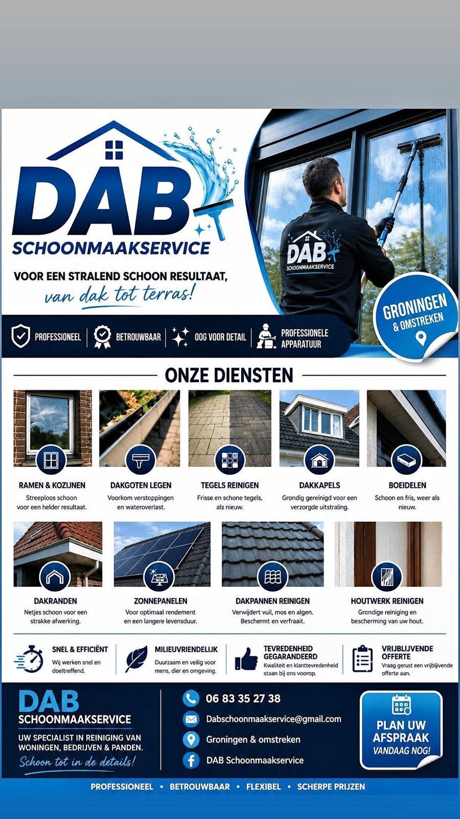Professionele glazenwasser groningen&omstreken, Schoonmaken bedrijfsruimte