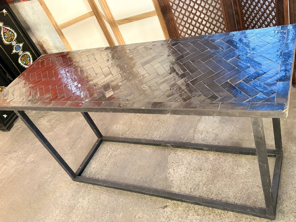 Mozaiek rechthoekige tafel zwart, Huis en Inrichting, Tafels | Eettafels, Nieuw, 50 tot 100 cm, Rechthoekig, Overige materialen