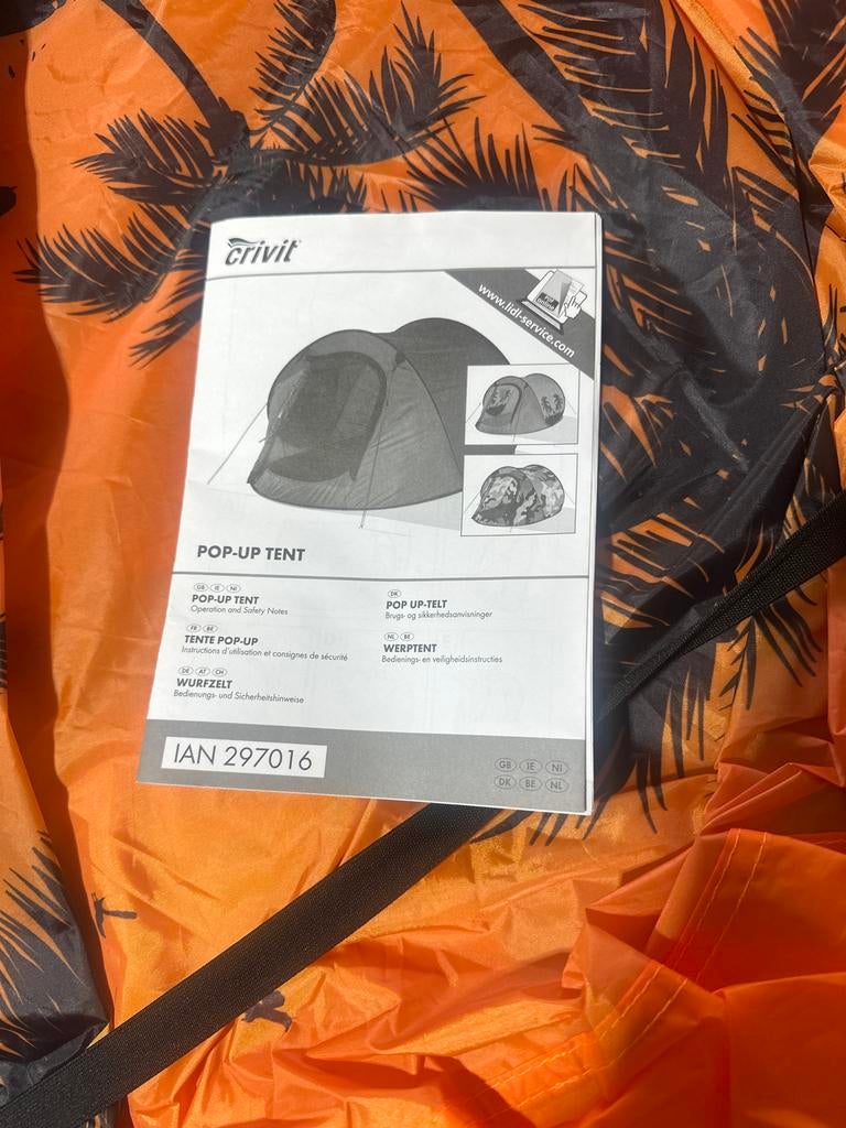 Crivit Pop-Up Tent - Snel op te zetten!, Ophalen of Verzenden, Zo goed als nieuw, Tot en met 2