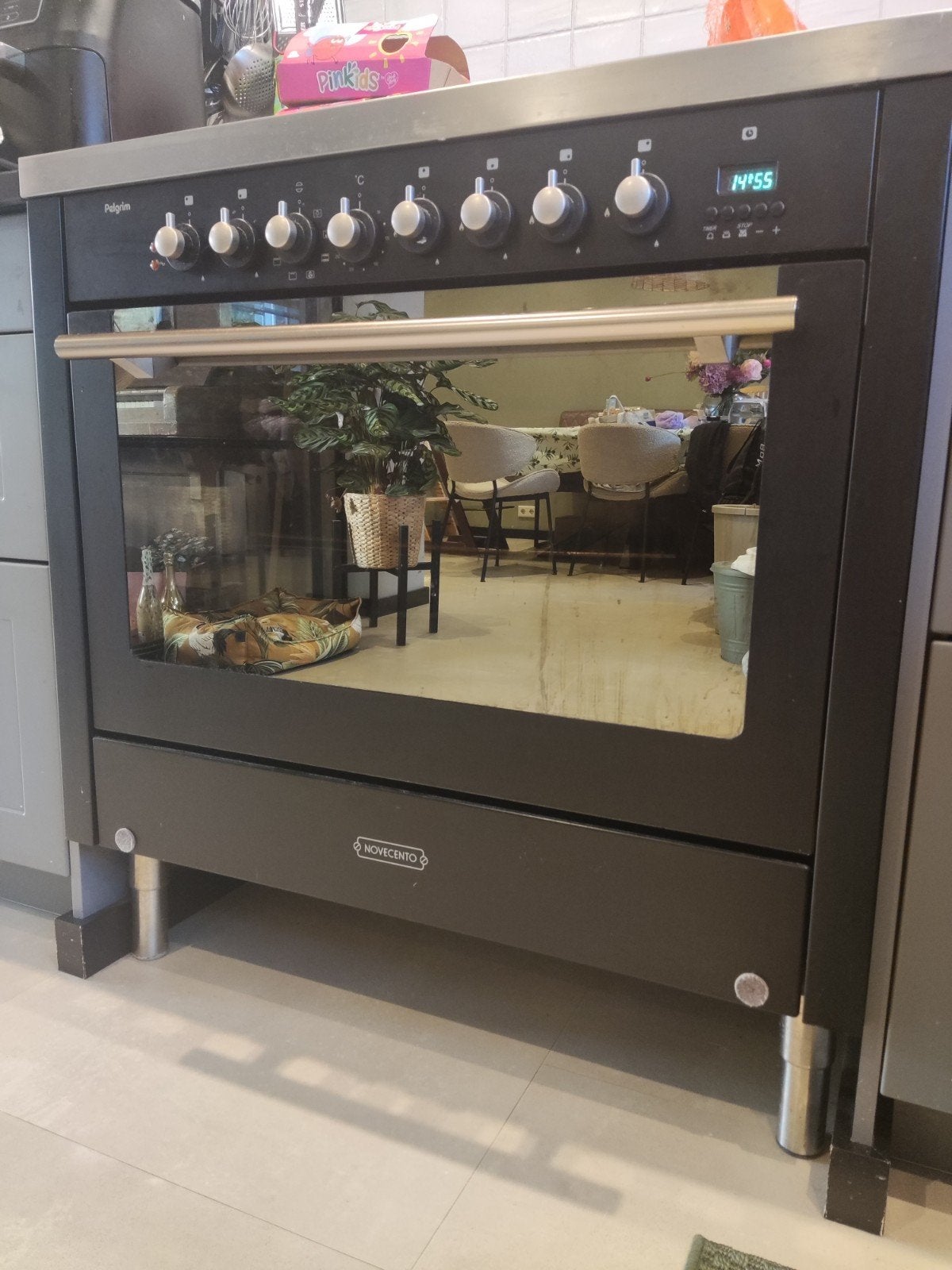 pelgrim novecento oven 90 cm gebruikt, Ophalen, Gebruikt, 60 cm of meer, 4 kookzones