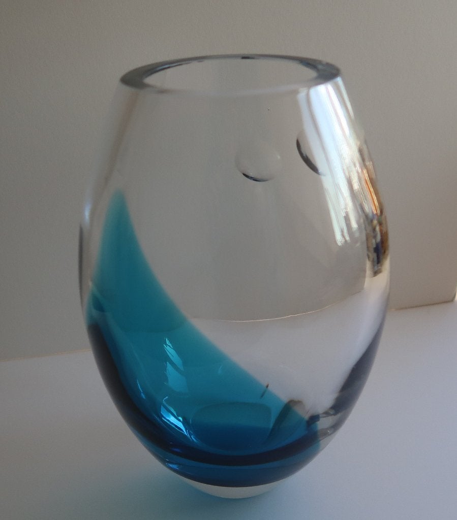 Kristallen lens vaas Siem van Marel 24 cm Essilor Design, Ophalen of Verzenden