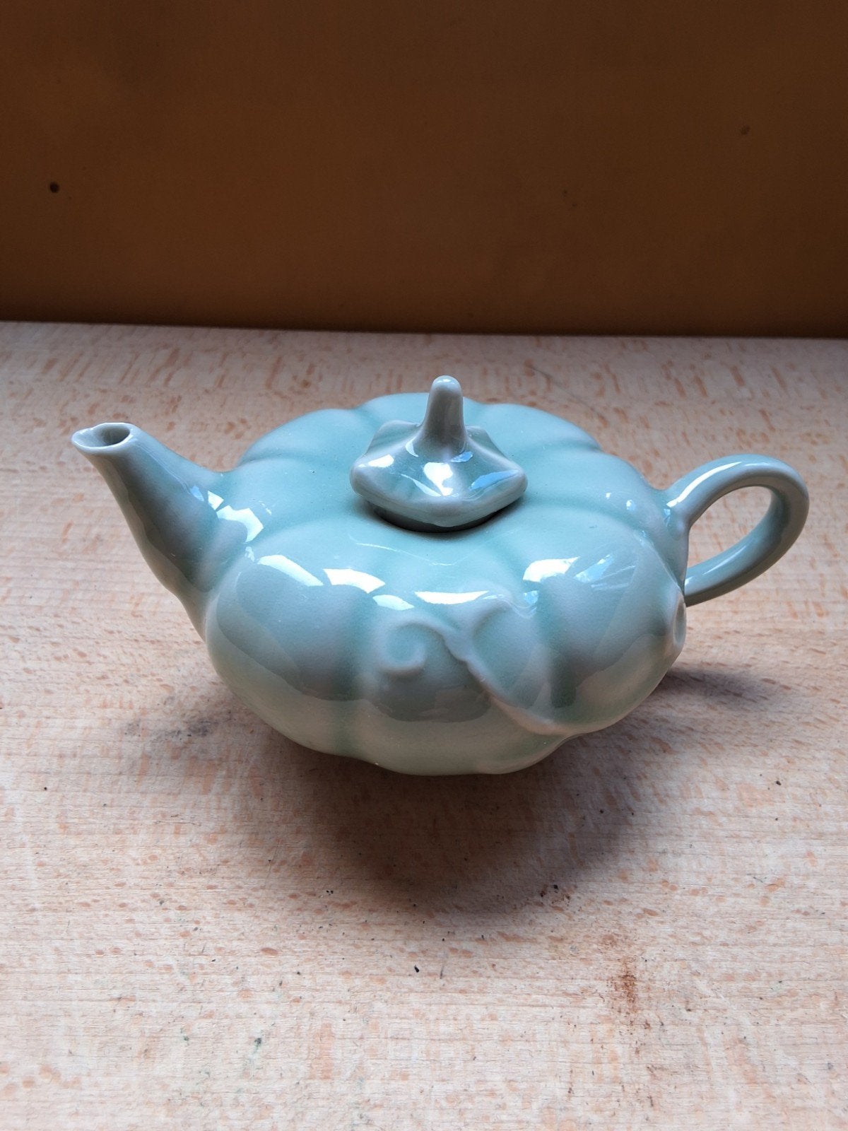 Unieke pompoen kinder theepot  Celadon glazuur china, Ophalen of Verzenden