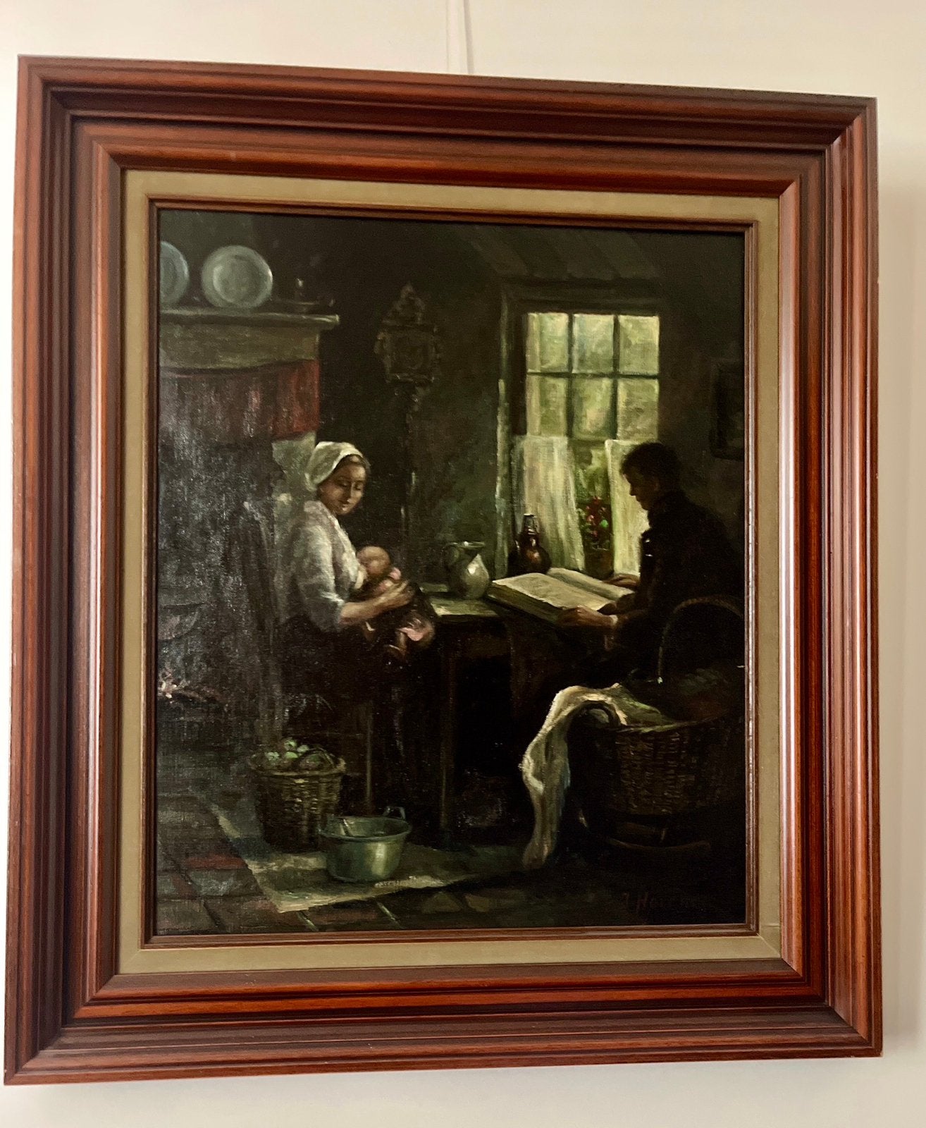 Gesigneerd olieschilderij op doek (incl lijst), Ophalen of Verzenden