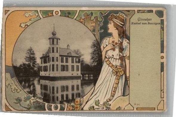 Ginneken Kasteel van Bouvigne Luxe Jugendstill motief kaart, Ophalen of Verzenden, Voor 1920, Ongelopen, Noord-Brabant