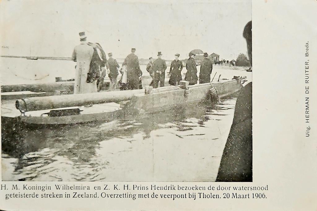 Tholen - Watersnood 1906 - veerpont, Verzenden, Voor 1920, Gelopen, Zeeland