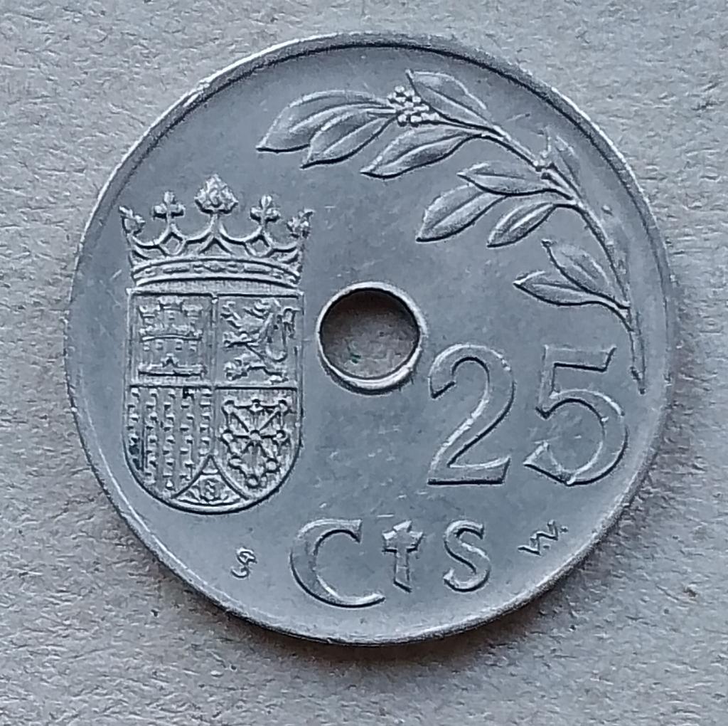 Spanje, 25 centimos 1937, Ophalen of Verzenden, Overige landen, Losse munt