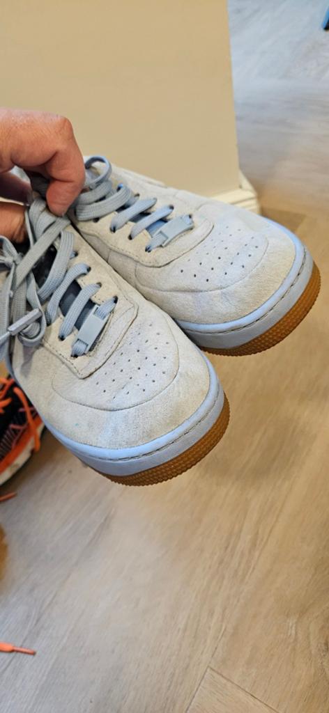 Nike Air Force 1 Low Light Blue Suede, Blauw, Nike, Ophalen of Verzenden, Sneakers of Gympen