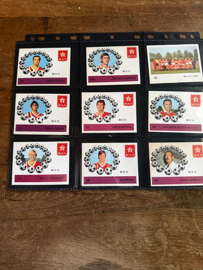 MVV Voetbalplaatjes 1971 - Monty Gum, Ophalen of Verzenden, Gebruikt, Meerdere plaatjes