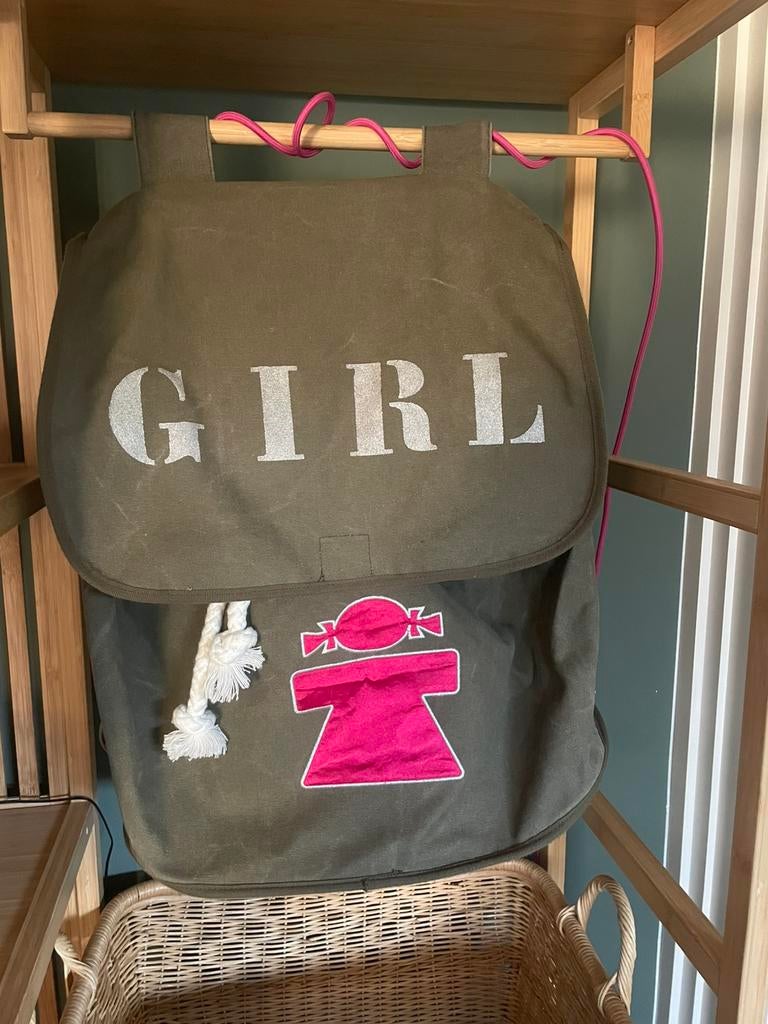 Stoere groene canvas boxtas boxzak meisje, Kinderen en Baby's, Ophalen of Verzenden, Zo goed als nieuw