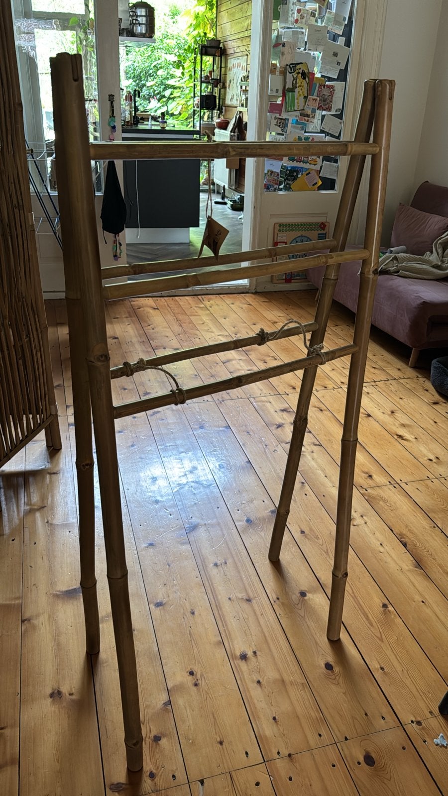 Bamboe kledingrek / droogrek, Ophalen, Boho, Nieuw, Natuurlijk materiaal
